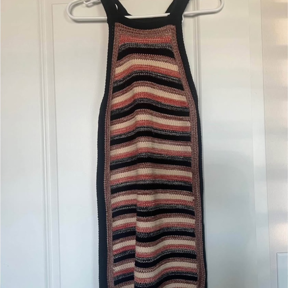 Free People Black and Pink Halter Sheath Dress